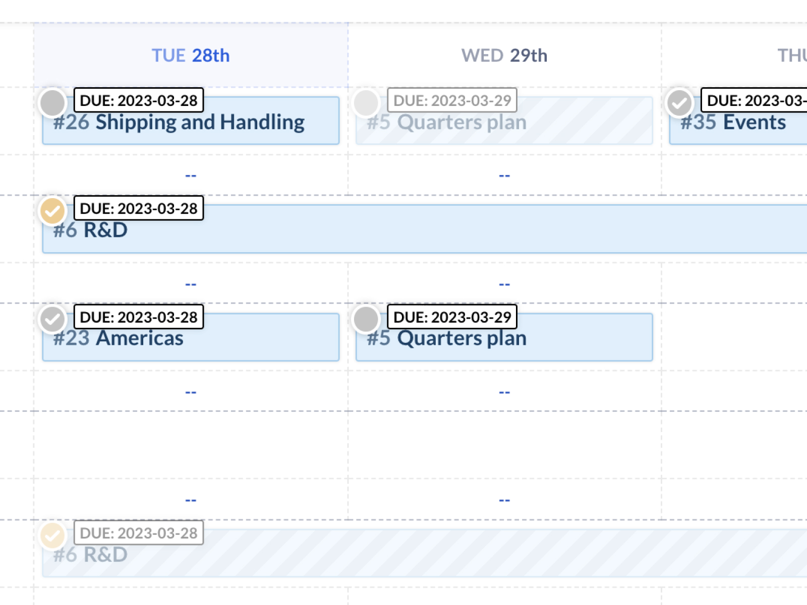 Calendar view